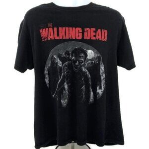 Walking Dead Men's T-Shirt Fruit of Loom Black Short Sleeve Large
